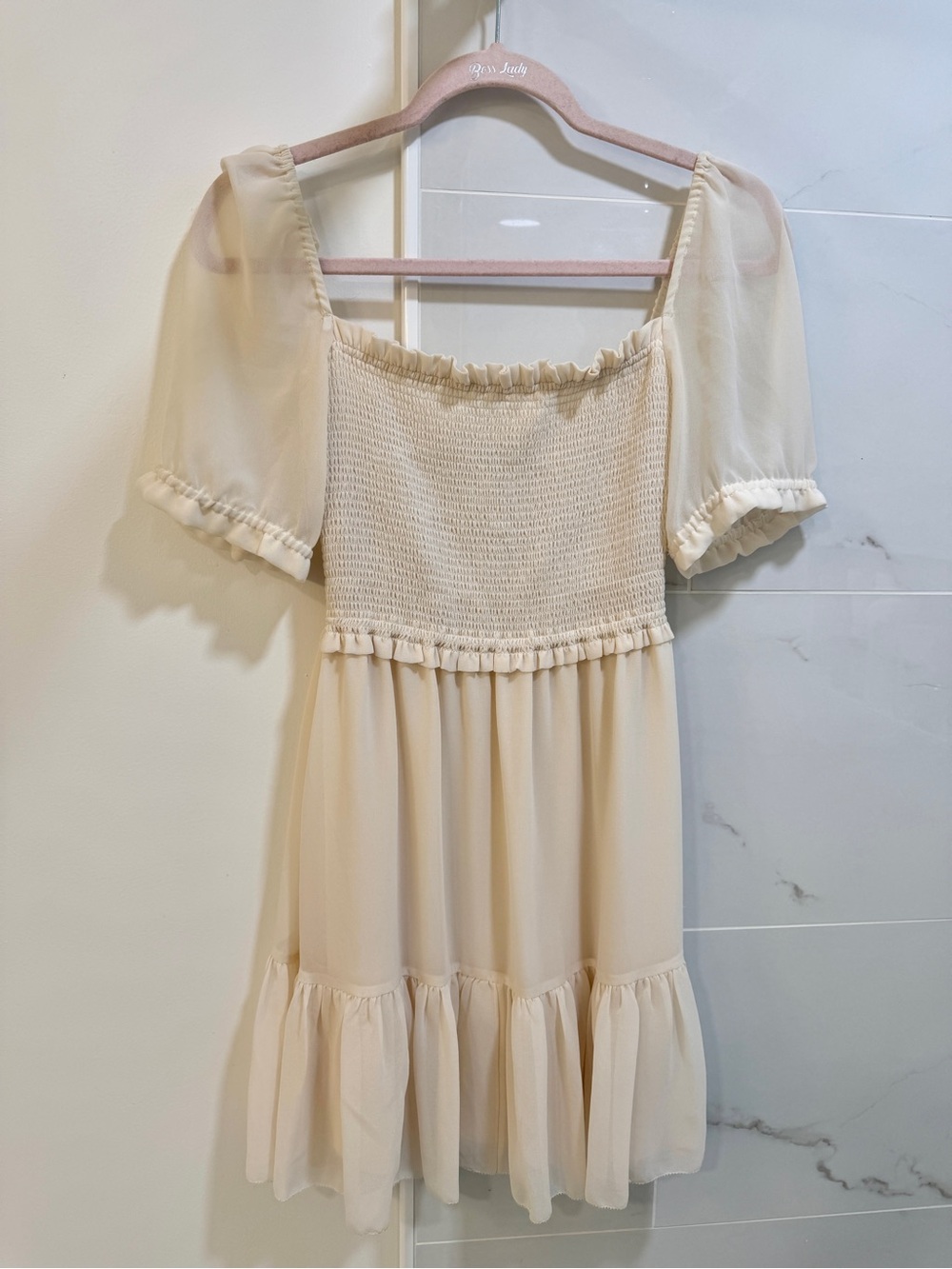 Aritzia Wilfred Birch Puff Sleeve Mini Dress - Picture 2 of 4
